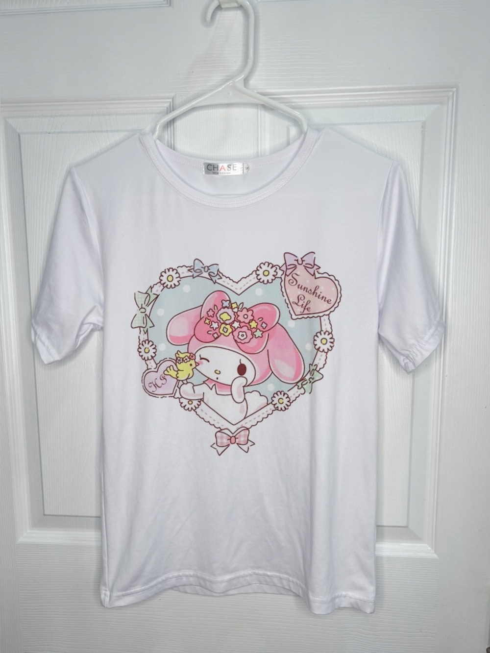 My Melody Heart Short Sleeve White T-Shirt Kawaii
